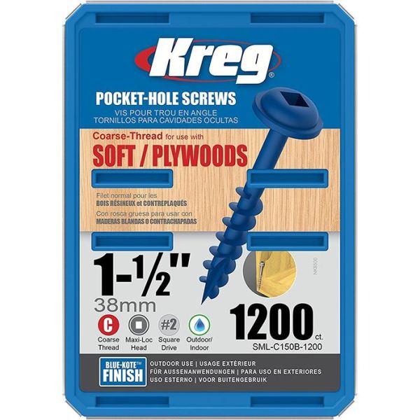 Kreg SML-C150B-1200 Skrue 38 mm 1200-pakning