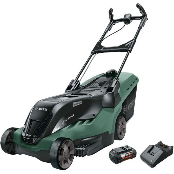 Bosch DIY Advanced Rotak 36-850 Gressklipper med 6,0 Ah batteri og lader