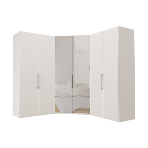 Garderobe Atlanta - Hvit 100 + walk-in + 100, 236 cm, Hvit