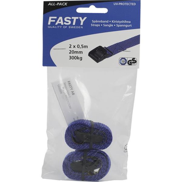 Fasty 155 Spennreim 2-pakning, All-pack Blå, 500 mm