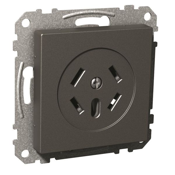 Schneider Electric Exxact Rikstelefonuttak 4-polet, hurtigkobling Antrasitt