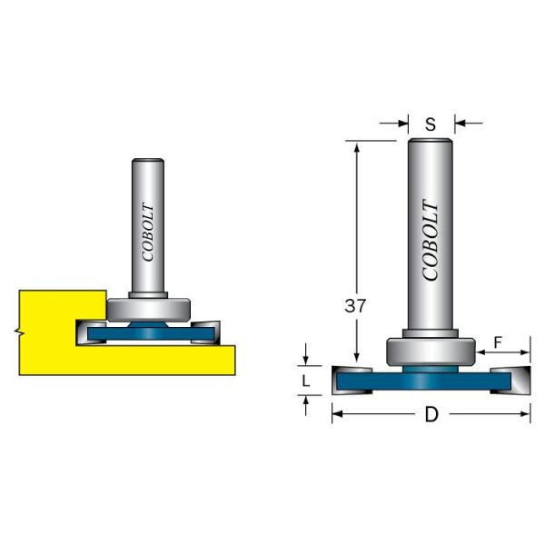 Cobolt 213-5010 Skivenotfres L=5 / F=10, D=36