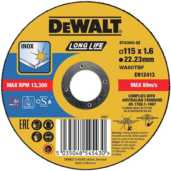 Dewalt DT43905 Kappskive thin cutting 115 x 1,6 mm
