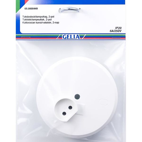 Gelia 050000449 Takbokslokk innfelt, 2-polet, ujordet