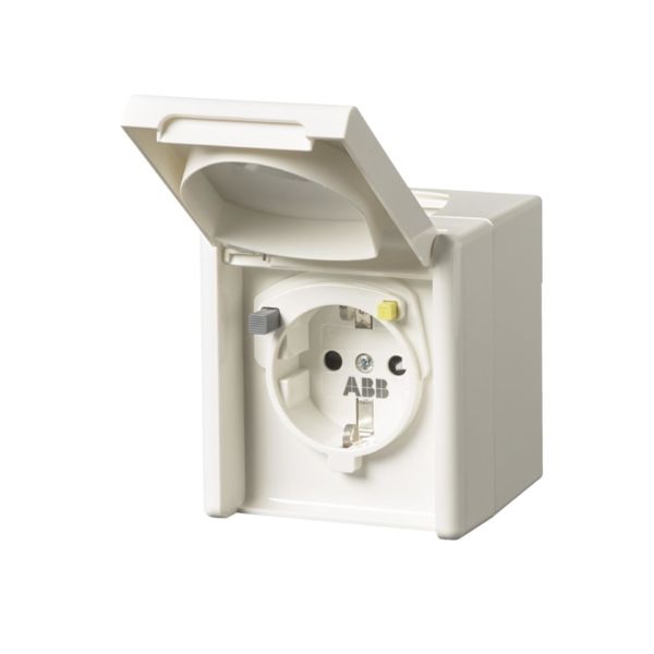 ABB 2CCF019495R0001 Vegguttak 1-veis, IP44, 30MA, jordfeilbryter Utvendig