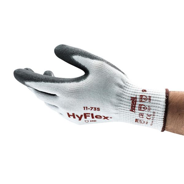 Ansell HyFlex 11-735 Hanske Skjærebeskyttelse, PU, Intercept/nylon Str. 6