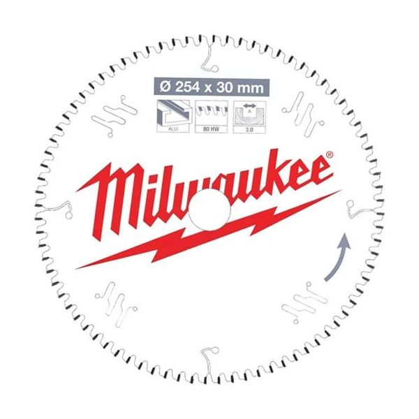 Milwaukee CSB MS Alu Sagklinge 254x3x30 mm, 80T