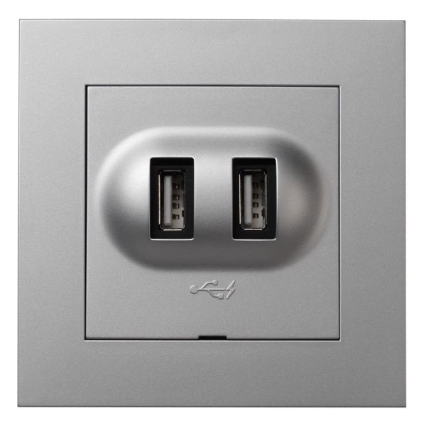 Elko EKO05984 Ladeuttak USB 2,1 A, PLUS Aluminium