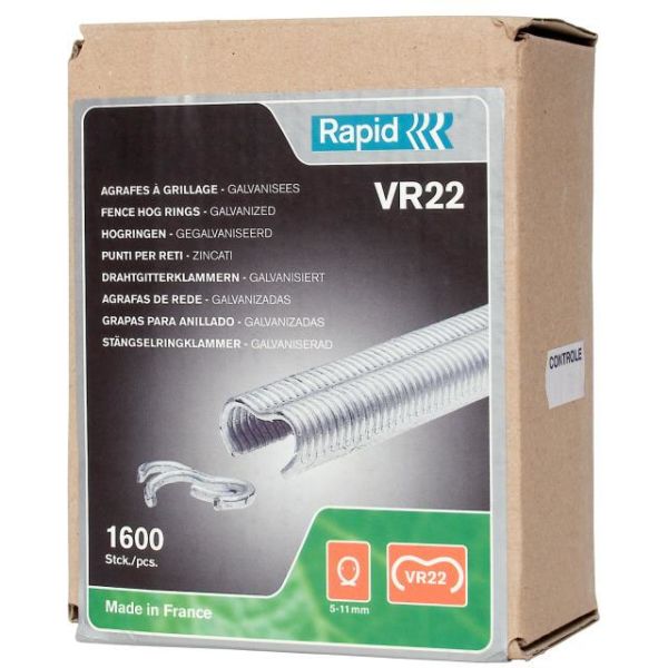 Rapid VR22 Rundklammer sølv 1600-pakning