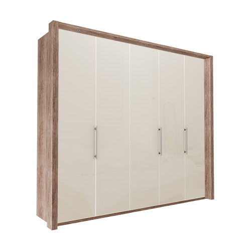 Garderobe Atlanta - Mørk rustikk eik 250 cm, 236 cm, Med ramme
