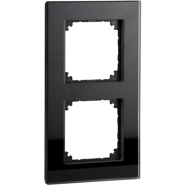 Schneider Electric Exxact Solid Ramme glass, svart 2 rom