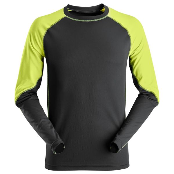 Snickers 2405 T-skjorte svart / neongult XS