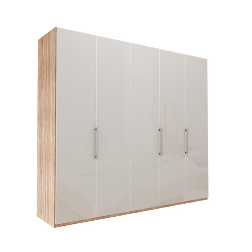 Garderobe Atlanta - Lys rustikk eik 250 cm, 216 cm, Uten gesims / ramme
