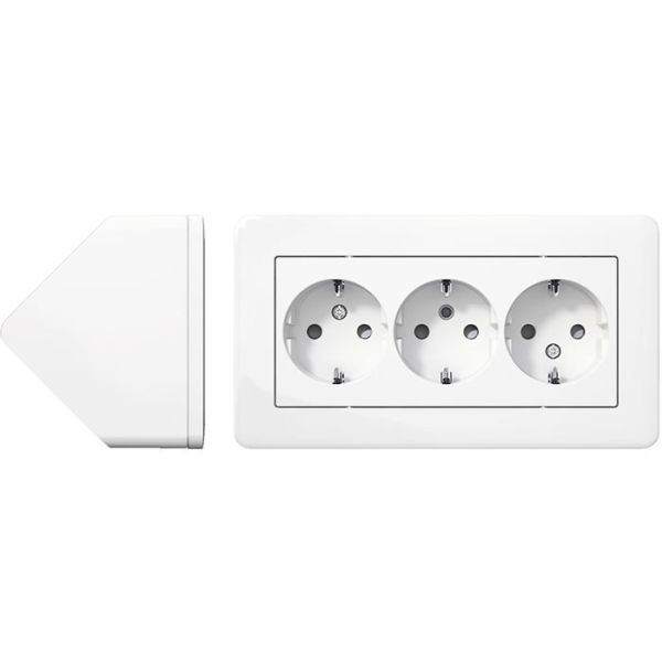 Schneider Electric Exxact WDE008290 Hjørneboks med 3-veisuttak, jordet