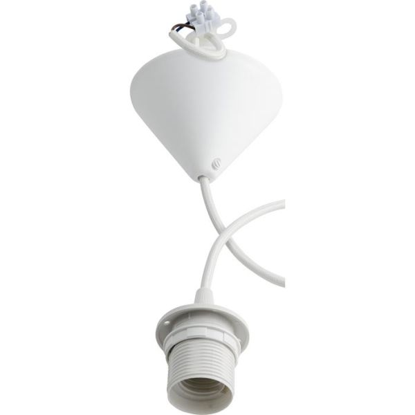 Gelia 4079108941 Lampeoppheng E27, plast Hvit tekstilkabel