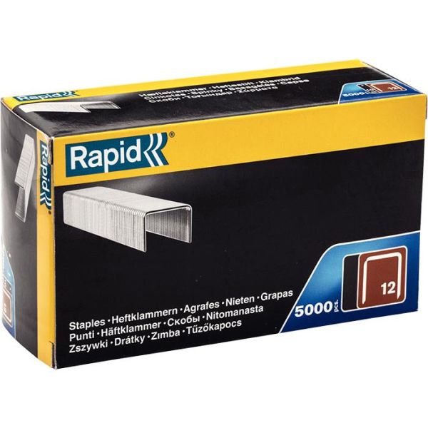 Rapid Nr 12 Bredtrådstift 6 mm, 5000-pakning