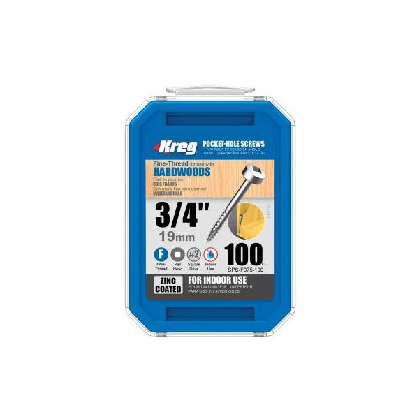 Kreg SPS-F075-100 Skrue 19 mm 100-pakning
