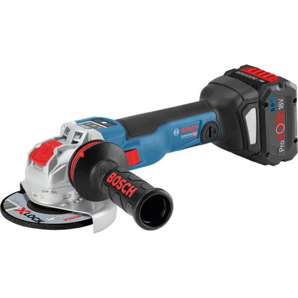 Bosch GWX 18V-10 SC Vinkelsliper X-LOCK, 8,0Ah batterier og lader