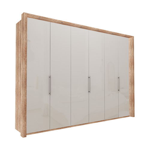 Garderobe Atlanta - Lys rustikk eik 300 cm, 236 cm, Med ramme