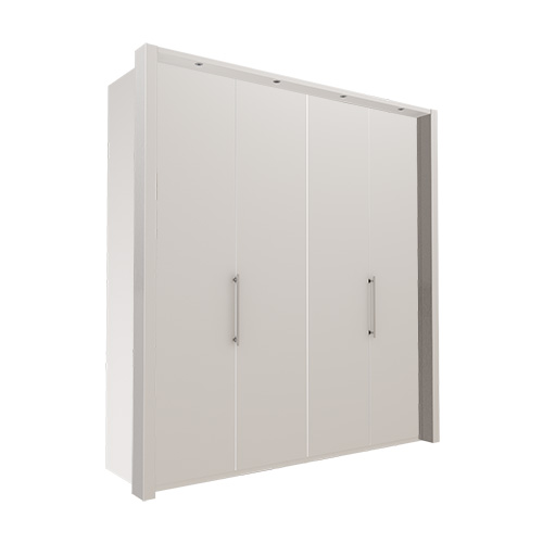 Garderobe Atlanta - Hvit 200 cm, 216 cm, Med ramme
