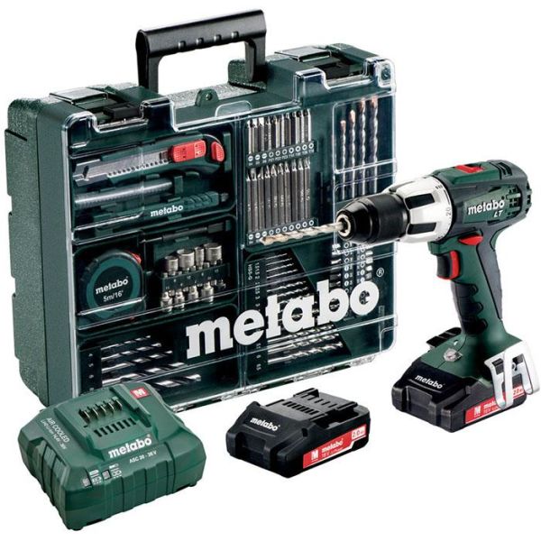 Metabo SB 18 LT Set Slagbormaskin tilbehørssett, 2,0Ah-batterier og lader