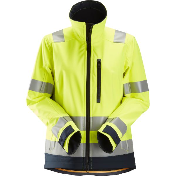Snickers 1237 AllroundWork Softshelljakke varsel, gul/marineblå XS