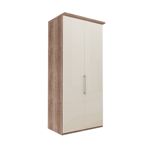Garderobe Atlanta - Mørk rustikk eik 216 cm, Med gesims, Venstre
