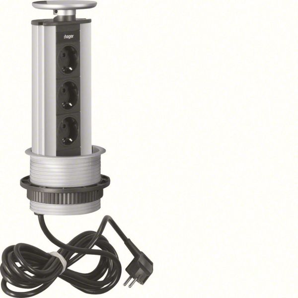 Hager G7043LED Bordmodul 3 jordede uttak, LED