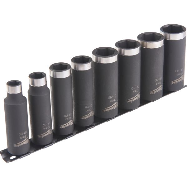 Milwaukee Shockwave Impact Duty Kraftpipesett 3/8", lang, 8 deler