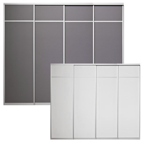 London Skyvedør Front White / Slate Grey 3360 mm 4 dører
