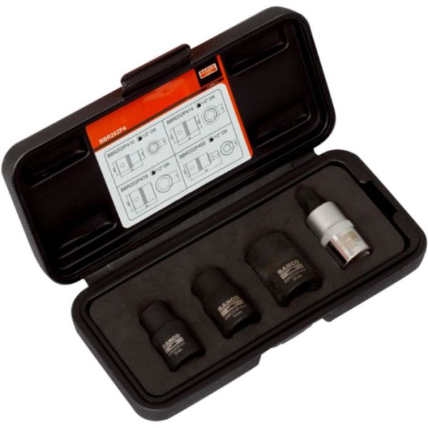 Bahco BBR202P4 Hylsesett med 1/2" femkantpiper og bits