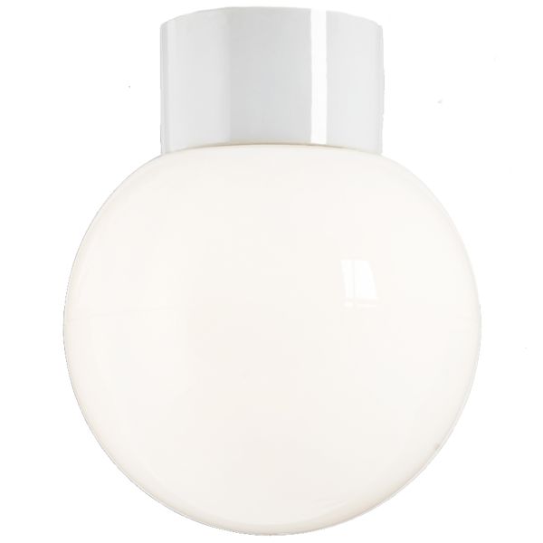 Ifö Electric Classic Glob 180 Takarmatur IP54, rett, E27, opal Hvit