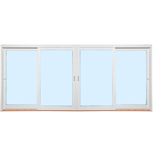Med skyvedør - 4-felt Fasadepartie Aluminium 40, 20