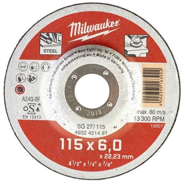 Milwaukee SG 27 Contractor Kappskive 115x6 mm