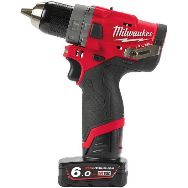 Milwaukee M12 FPD-602X Slagbormaskin med 6,0Ah-batterier og lader