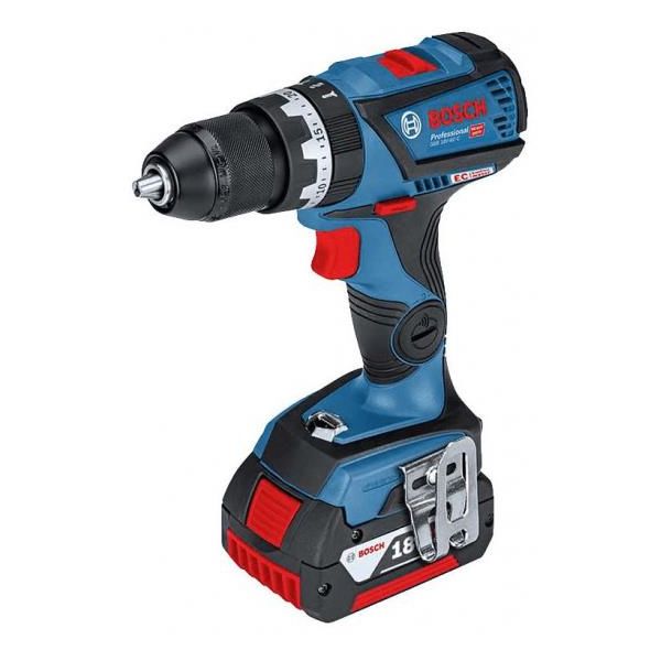 Bosch GSB 18V-60 C Slagbor/skrutrekker med 4,0Ah-batterier og lader