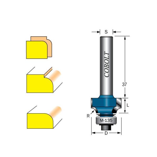 Cobolt 217-050 Avrundingsfres R=5 D=23 L=10