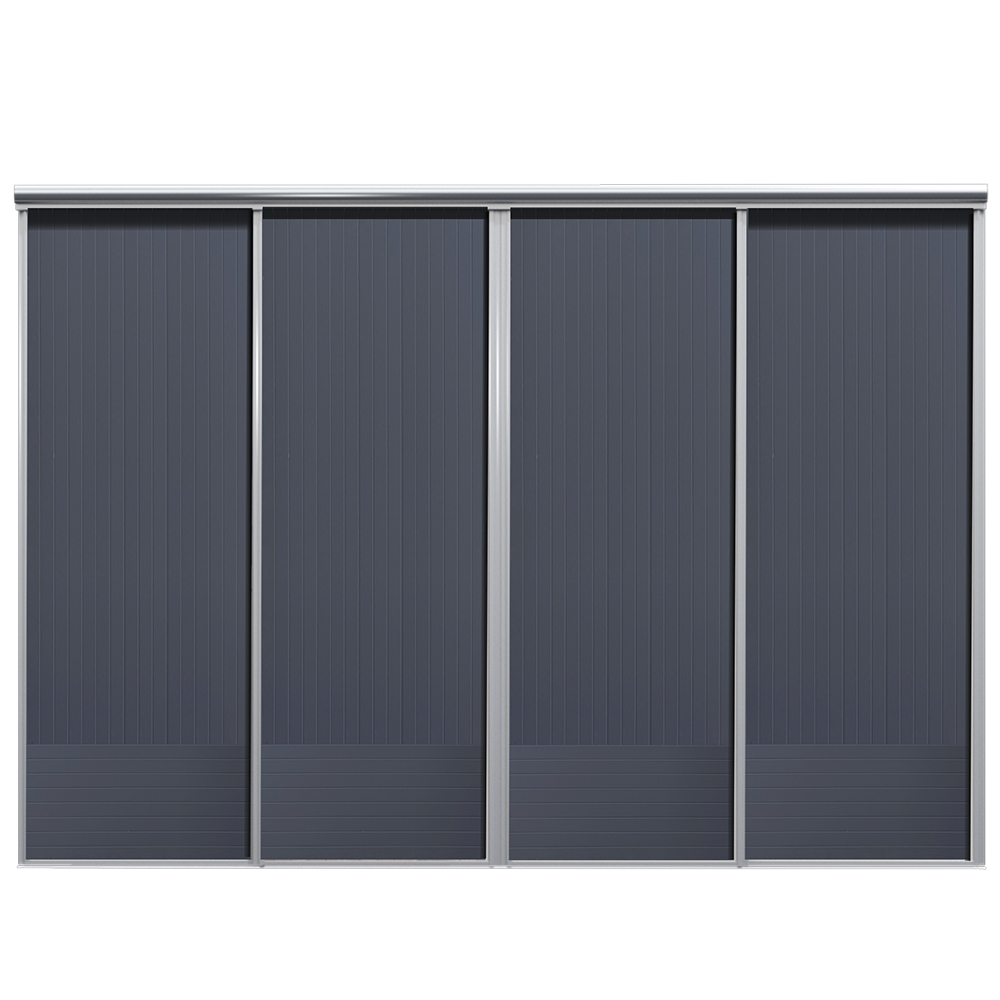 Mix Skyvedør Linje Stålblå 3400 mm 4 dører