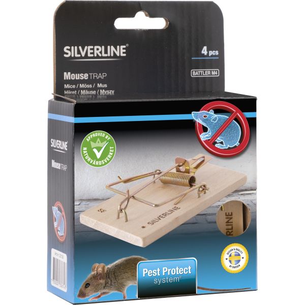 Silverline Battler M4 Musefelle tre, 4-pakning