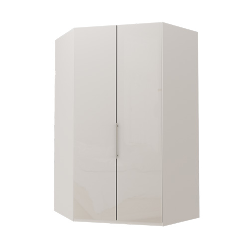 Walk-in Atlanta garderobe 236 cm, Hvitt glass, Hvit
