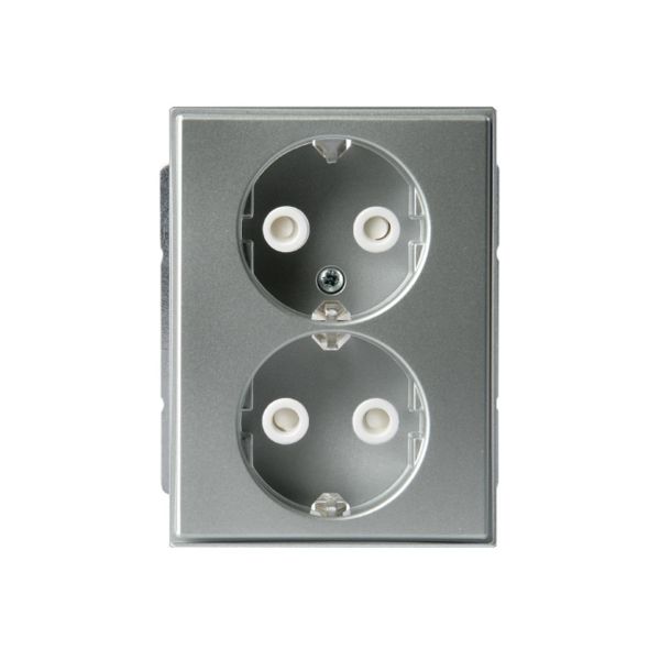 ABB Impressivo Vegguttak 2-veis, jordet, hurtigkobling Aluminium