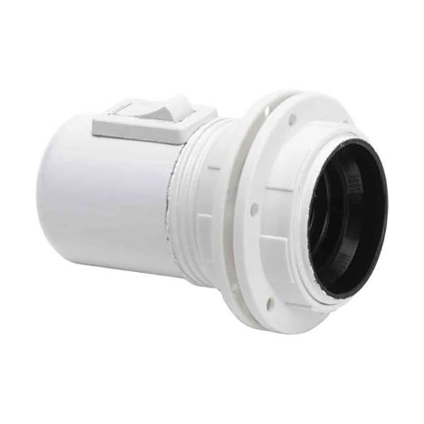 Gelia 100000904 Lampeholder E27, gjenget, med vippestrømbryter