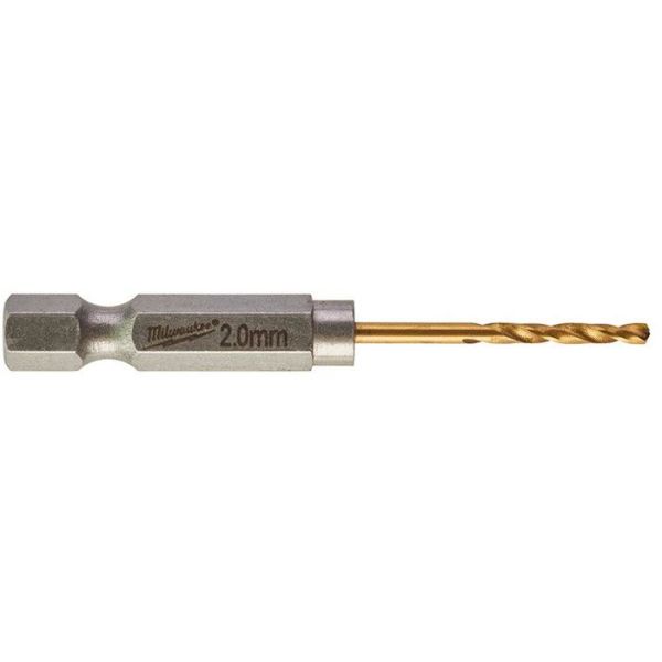 Milwaukee SHOCKWAVE Red Hex HSS-G TIN Metallbor 2-pakning 2 mm