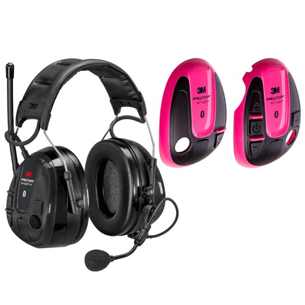 3M Peltor WS Alert XP Hørselsvern med rosa skall, Bluetooth med issebøyle