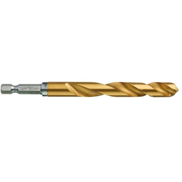 Milwaukee SHOCKWAVE Red Hex HSS-G TIN Metallbor 1-pakning 10,5 mm