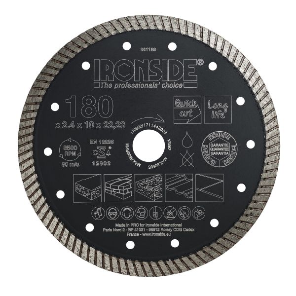 Ironside 201189 Diamantkappskive 180 x 22,23 x 2,4 x 10 mm