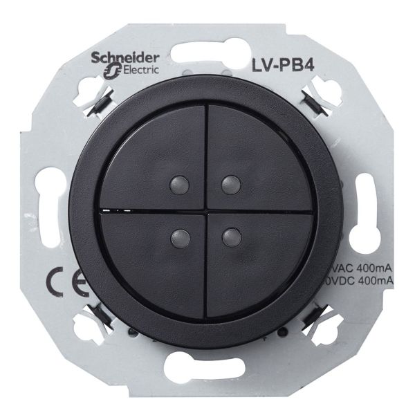 Schneider Electric WDE011272 Knapp for svak spenning svart 4-polet