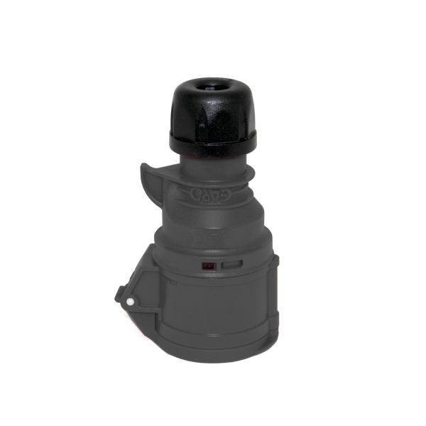Garo S 432-7 S Skjøtekontakt IP44, 5-polet, 32 A, låseanordning 500 V, svart, 7 h