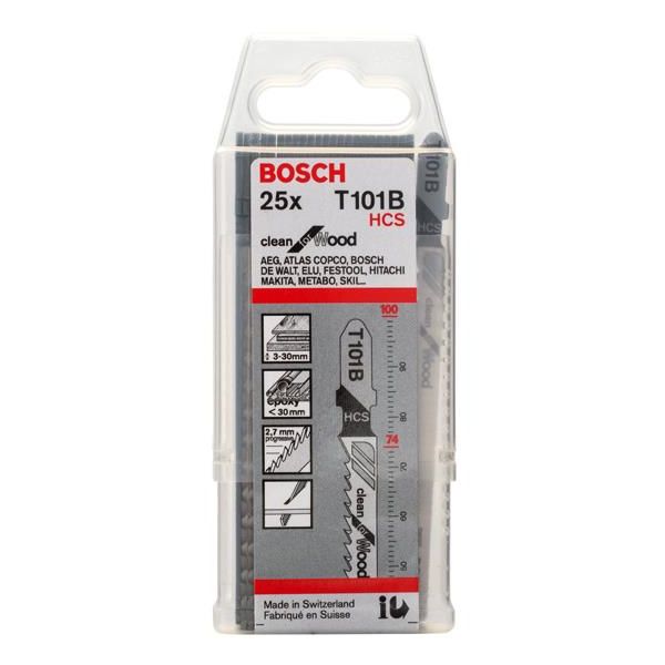 Bosch Clean for Wood T101B Stikksagblad 100mm 25-pakn.