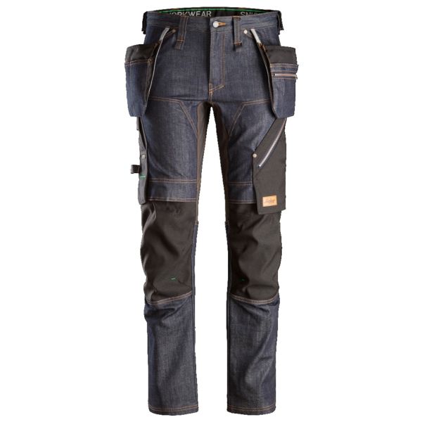 Snickers 6955 FlexiWork Arbeidsbukse denim / svart 44